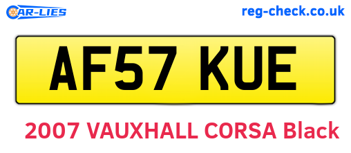 AF57KUE are the vehicle registration plates.