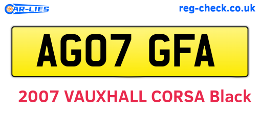 AG07GFA are the vehicle registration plates.