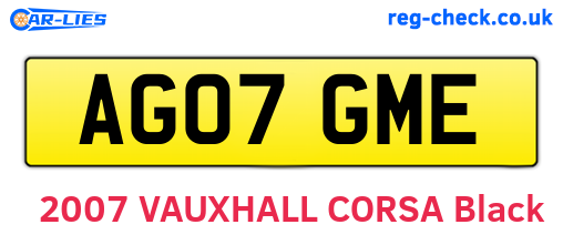 AG07GME are the vehicle registration plates.