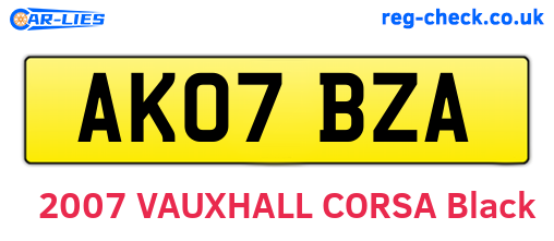 AK07BZA are the vehicle registration plates.