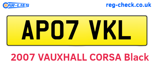AP07VKL are the vehicle registration plates.