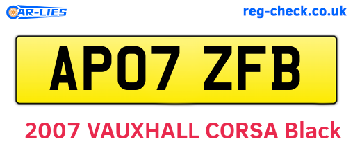 AP07ZFB are the vehicle registration plates.