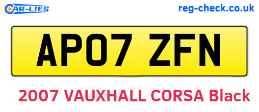 AP07ZFN are the vehicle registration plates.