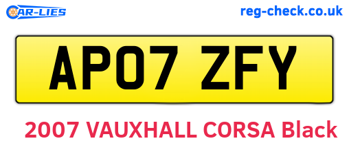 AP07ZFY are the vehicle registration plates.