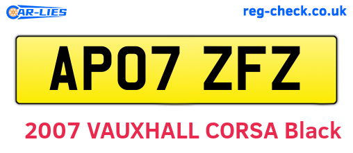 AP07ZFZ are the vehicle registration plates.