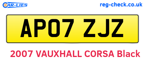 AP07ZJZ are the vehicle registration plates.