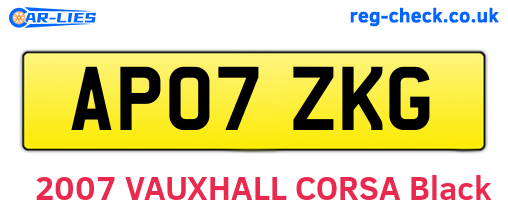 AP07ZKG are the vehicle registration plates.