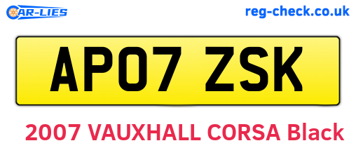 AP07ZSK are the vehicle registration plates.