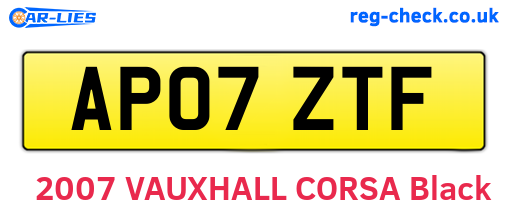 AP07ZTF are the vehicle registration plates.