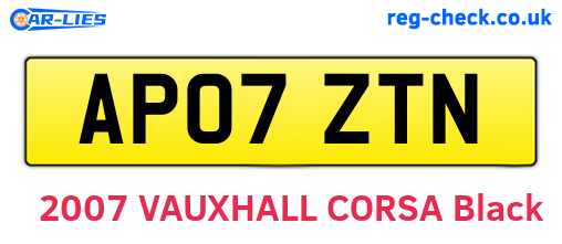 AP07ZTN are the vehicle registration plates.