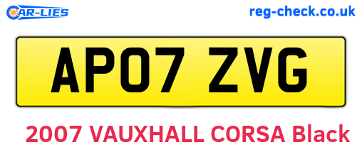 AP07ZVG are the vehicle registration plates.
