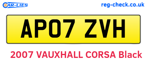 AP07ZVH are the vehicle registration plates.