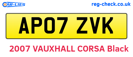 AP07ZVK are the vehicle registration plates.