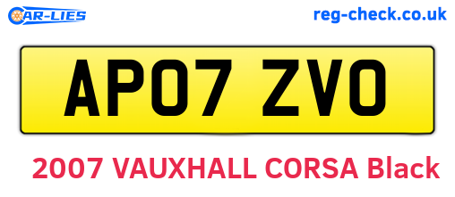 AP07ZVO are the vehicle registration plates.