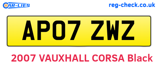 AP07ZWZ are the vehicle registration plates.