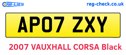 AP07ZXY are the vehicle registration plates.