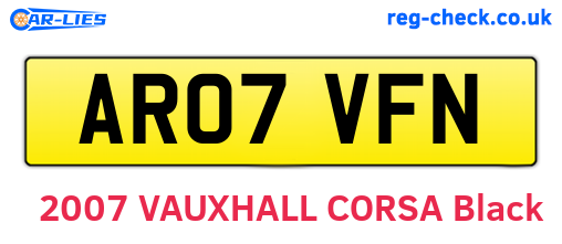AR07VFN are the vehicle registration plates.