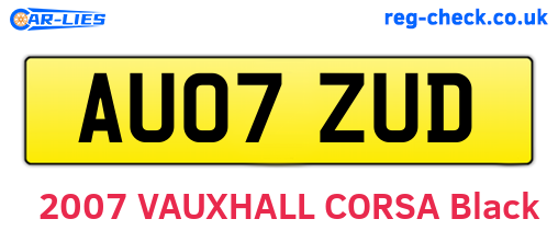 AU07ZUD are the vehicle registration plates.
