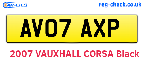 AV07AXP are the vehicle registration plates.