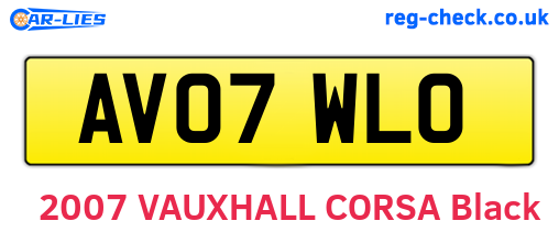 AV07WLO are the vehicle registration plates.