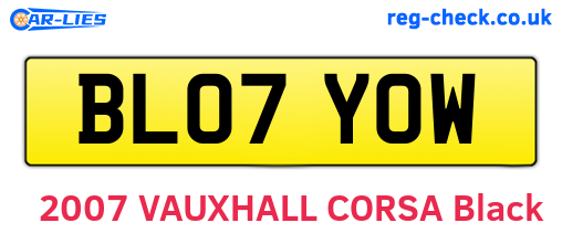BL07YOW are the vehicle registration plates.