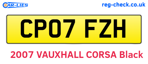 CP07FZH are the vehicle registration plates.