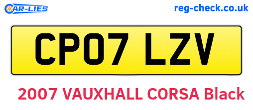 CP07LZV are the vehicle registration plates.
