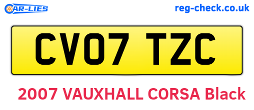 CV07TZC are the vehicle registration plates.