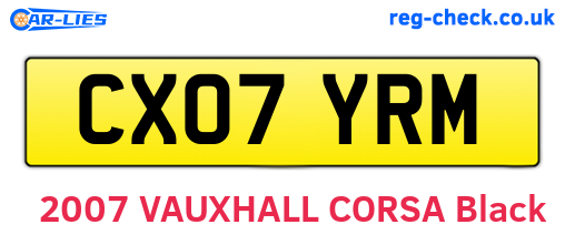 CX07YRM are the vehicle registration plates.