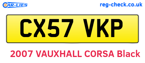 CX57VKP are the vehicle registration plates.