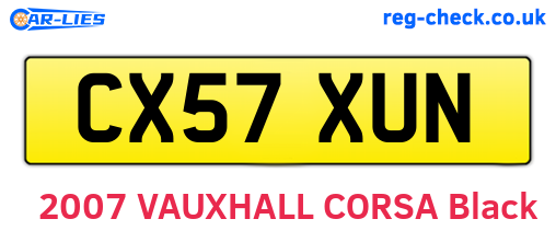 CX57XUN are the vehicle registration plates.