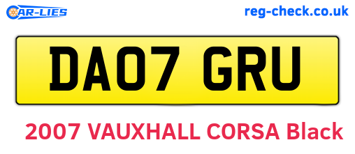 DA07GRU are the vehicle registration plates.