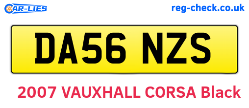 DA56NZS are the vehicle registration plates.