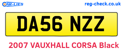 DA56NZZ are the vehicle registration plates.
