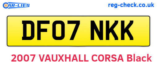 DF07NKK are the vehicle registration plates.
