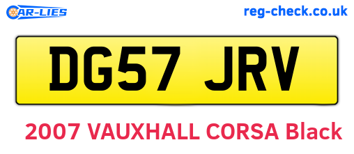 DG57JRV are the vehicle registration plates.
