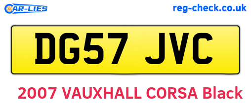 DG57JVC are the vehicle registration plates.