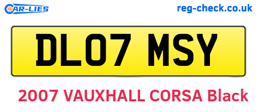 DL07MSY are the vehicle registration plates.