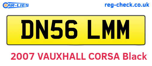 DN56LMM are the vehicle registration plates.