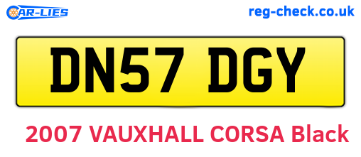 DN57DGY are the vehicle registration plates.