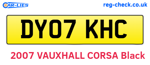 DY07KHC are the vehicle registration plates.