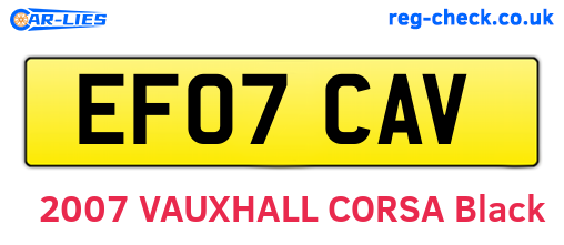 EF07CAV are the vehicle registration plates.