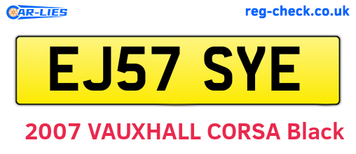 EJ57SYE are the vehicle registration plates.