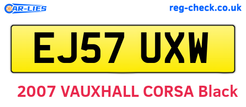 EJ57UXW are the vehicle registration plates.