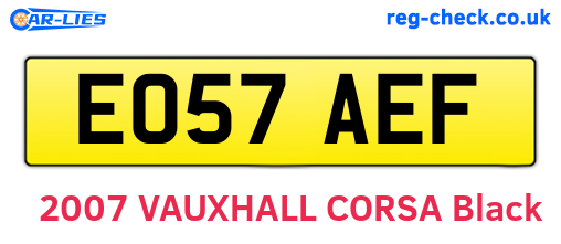 EO57AEF are the vehicle registration plates.