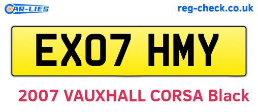 EX07HMY are the vehicle registration plates.