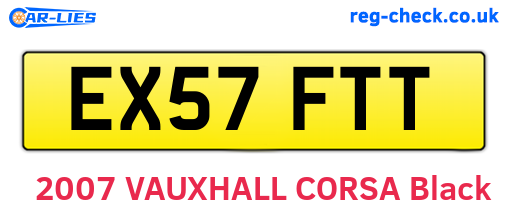 EX57FTT are the vehicle registration plates.