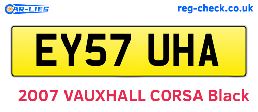EY57UHA are the vehicle registration plates.