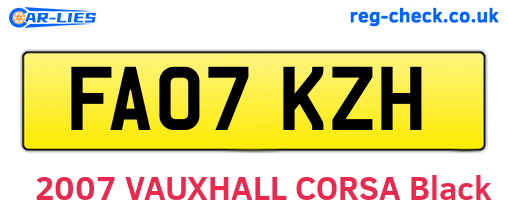 FA07KZH are the vehicle registration plates.
