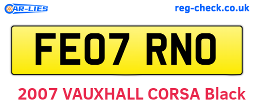 FE07RNO are the vehicle registration plates.